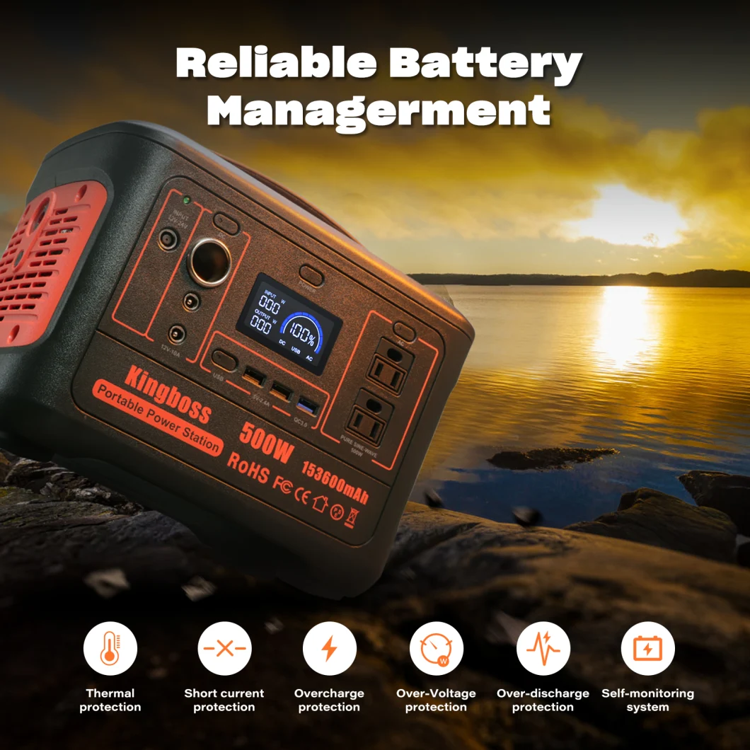 Solar Portable Power Station Multi-Function Energy Storage 600W Outdoor Power Supply