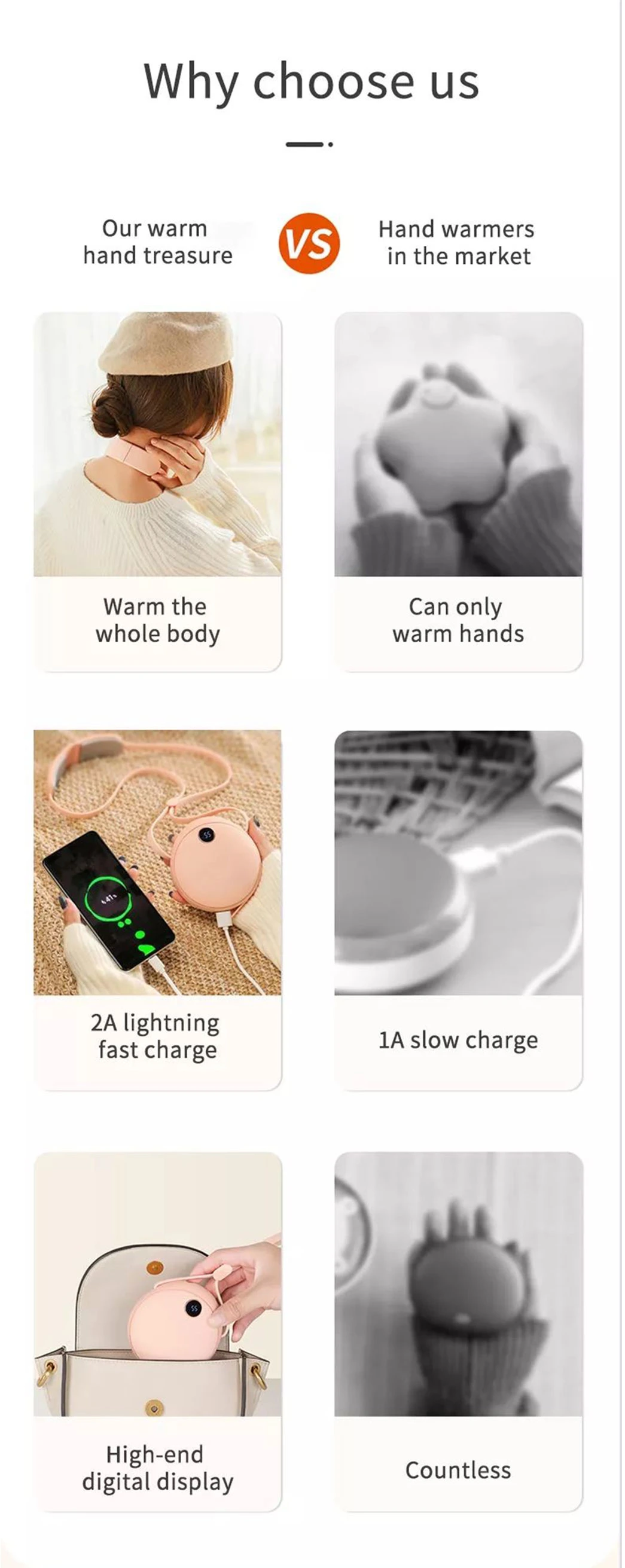 USB Fast Charging Neck&Hand Warmer as Cute Christmas Gift for a Girlfriend